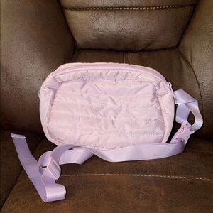 Light Pink Quilted Crossbody Bag